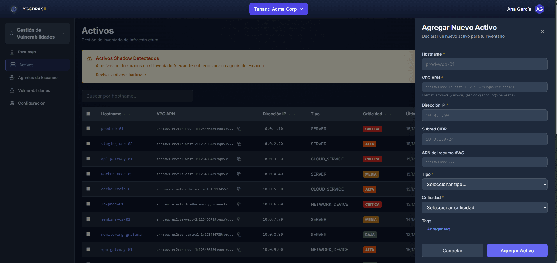 Alerta de Yggdrasil: 4 activos shadow detectados — equipos no declarados en el inventario descubiertos por el agente de escaneo